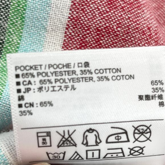 Old Navy Striped Linen Blend Skirt‎ Womens Size 12 Red Multicolor Coastal Resort - Picture 8 of 12